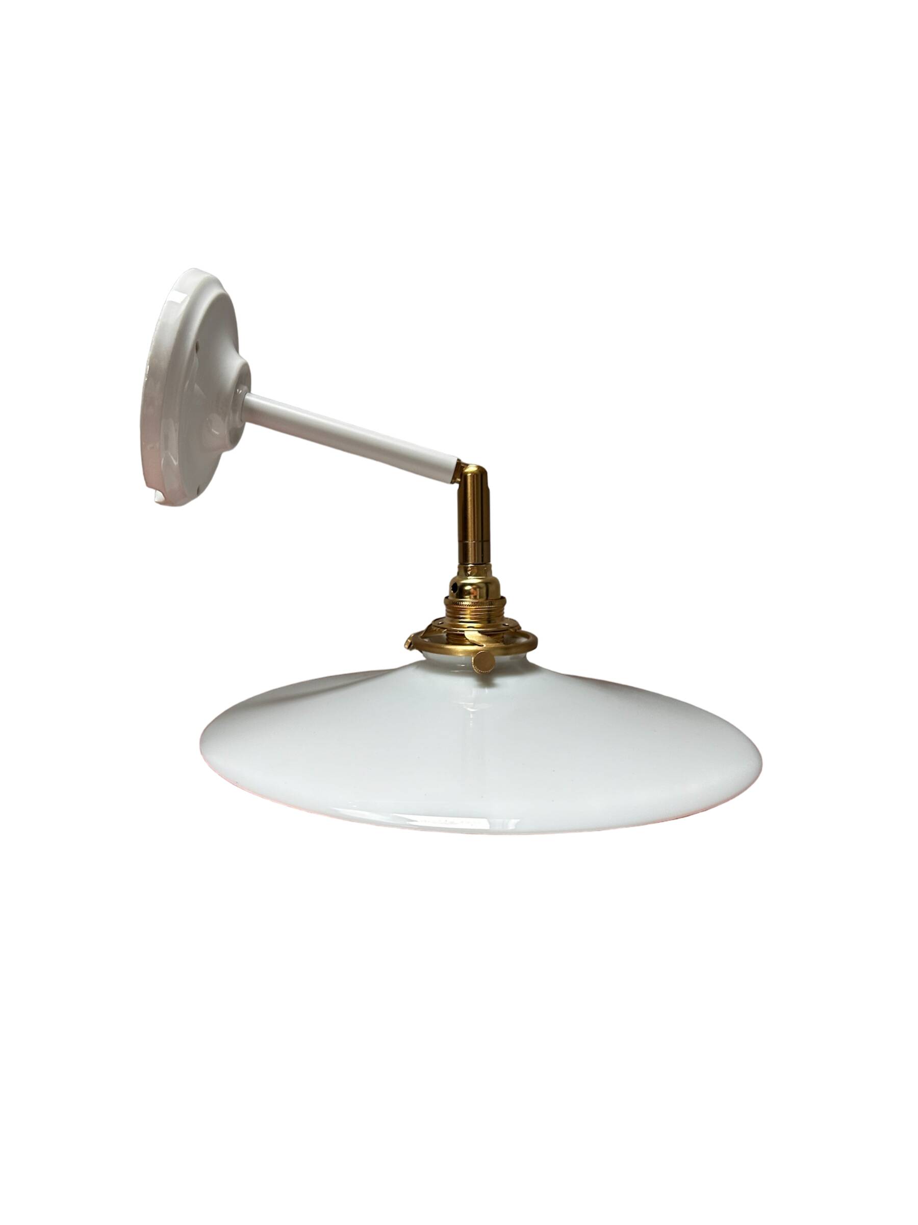 Vintage white opaline wall light