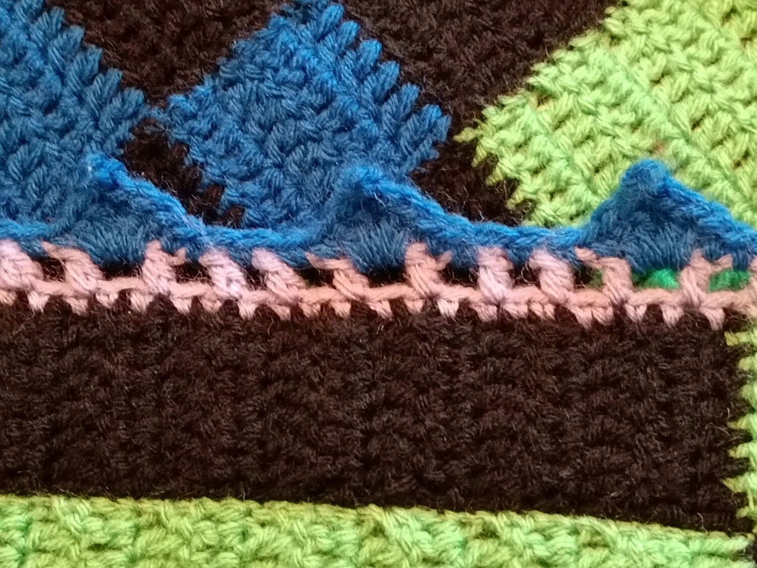 Blanket or plaid seventies crochet wool