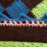 Blanket or plaid seventies crochet wool