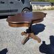 Antique round table in solid oak