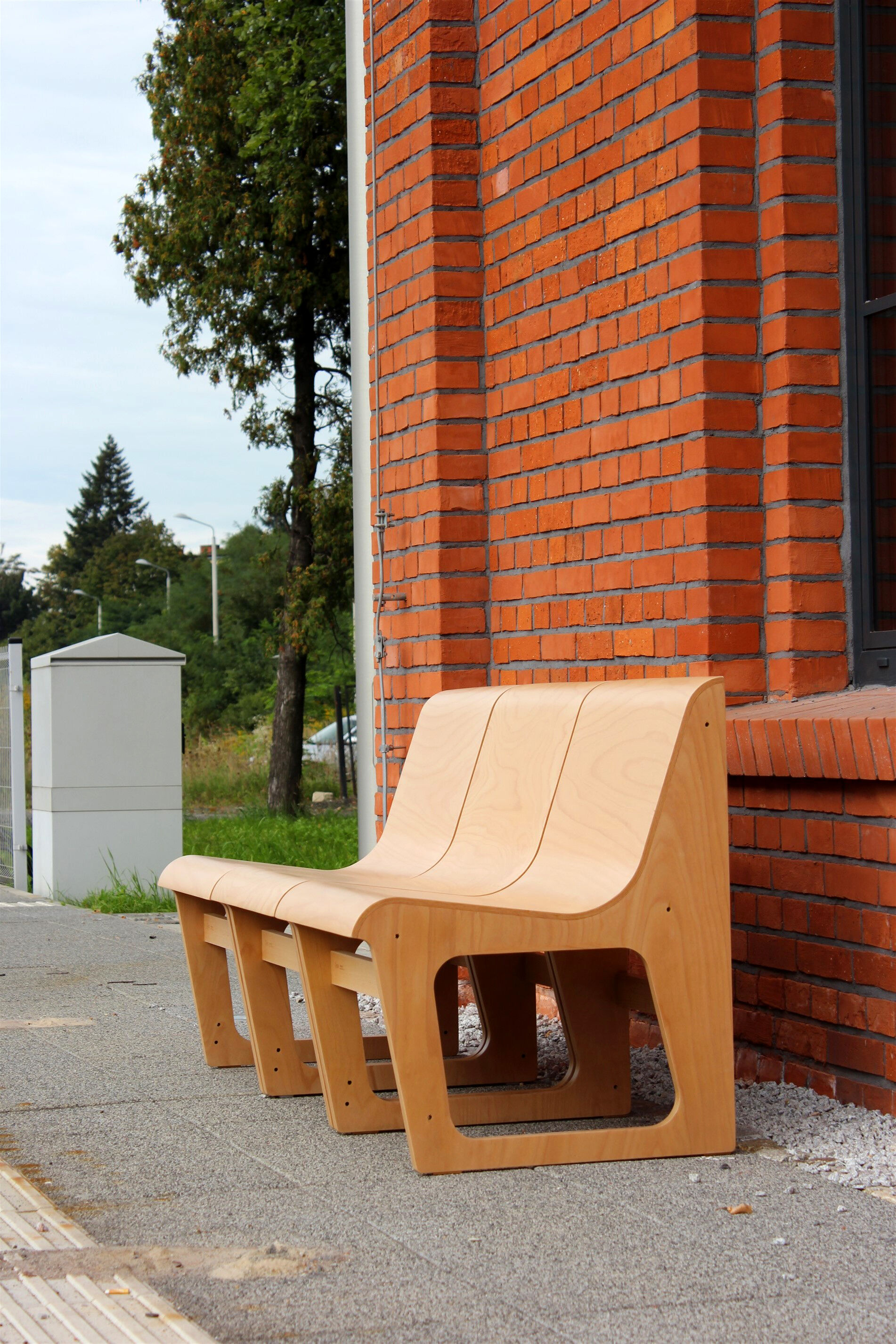 Beech Plywood Bench Symposio by René Šulc for TON, 2010s