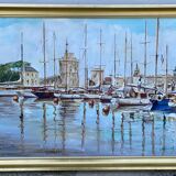Painting signed LAURENS, the port of La Rochelle
