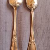Set of 2 silver-plated metal spoons