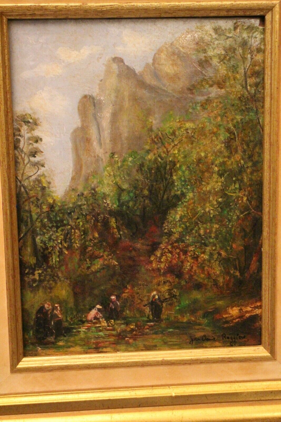 Oil painting on panel Ruggiero animated orientalist landscape Orientalism