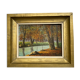 Old painting, river landscape signed M.Bonvin