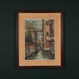 Italian artist, Venice Canal, original oil painting, 1960s, framed.
