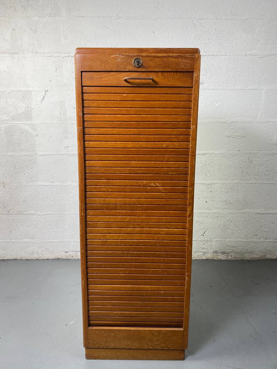 Vintage curtain file cabinet