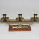 Vintage teak and metal candleholder, 60's