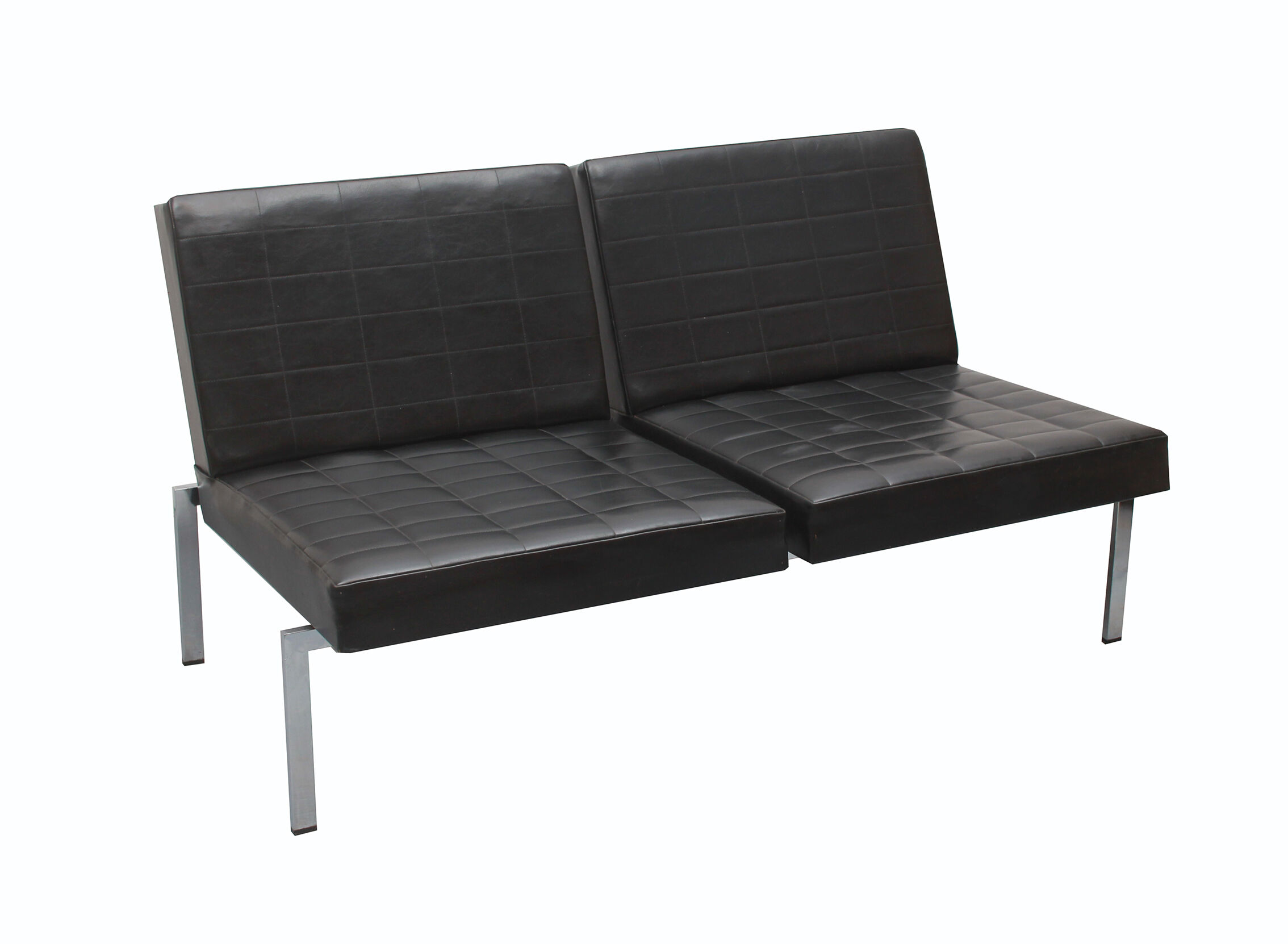 1960s 2-seater sofa in synthetic leather