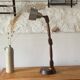 Lampe articulée en bois et métal vintage