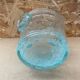 Antique BIOT Style Ice Bucket Blue Bubble Blown Glass Vintage #B620