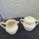 Digoin sarreguemines earthenware tea set consisting of 15 pieces antique cream