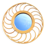 Round spiral rattan mirror 1960