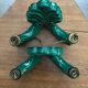 Former pair of art deco green ceramic wall sconces