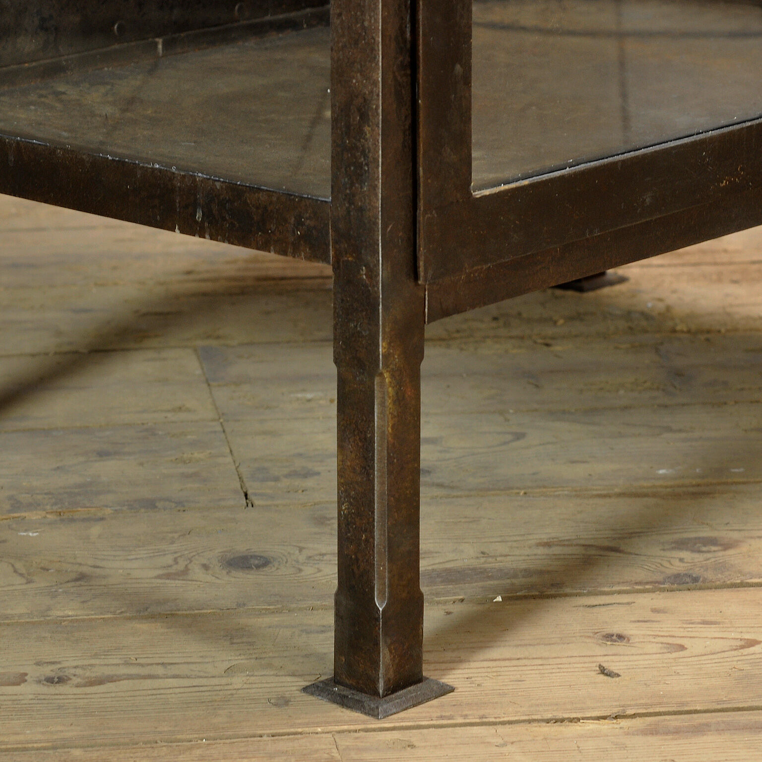 Polished iron medical cabinet, 1910s