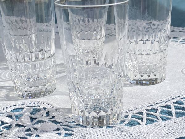 5 verres / gobelets Vintage cristal de Daum France - Ht 8,2 cm