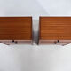 Pair of bedside table in teak and black lacquer design 60s