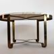 Italian mid-century brass and travertine marble coffee table, 1970