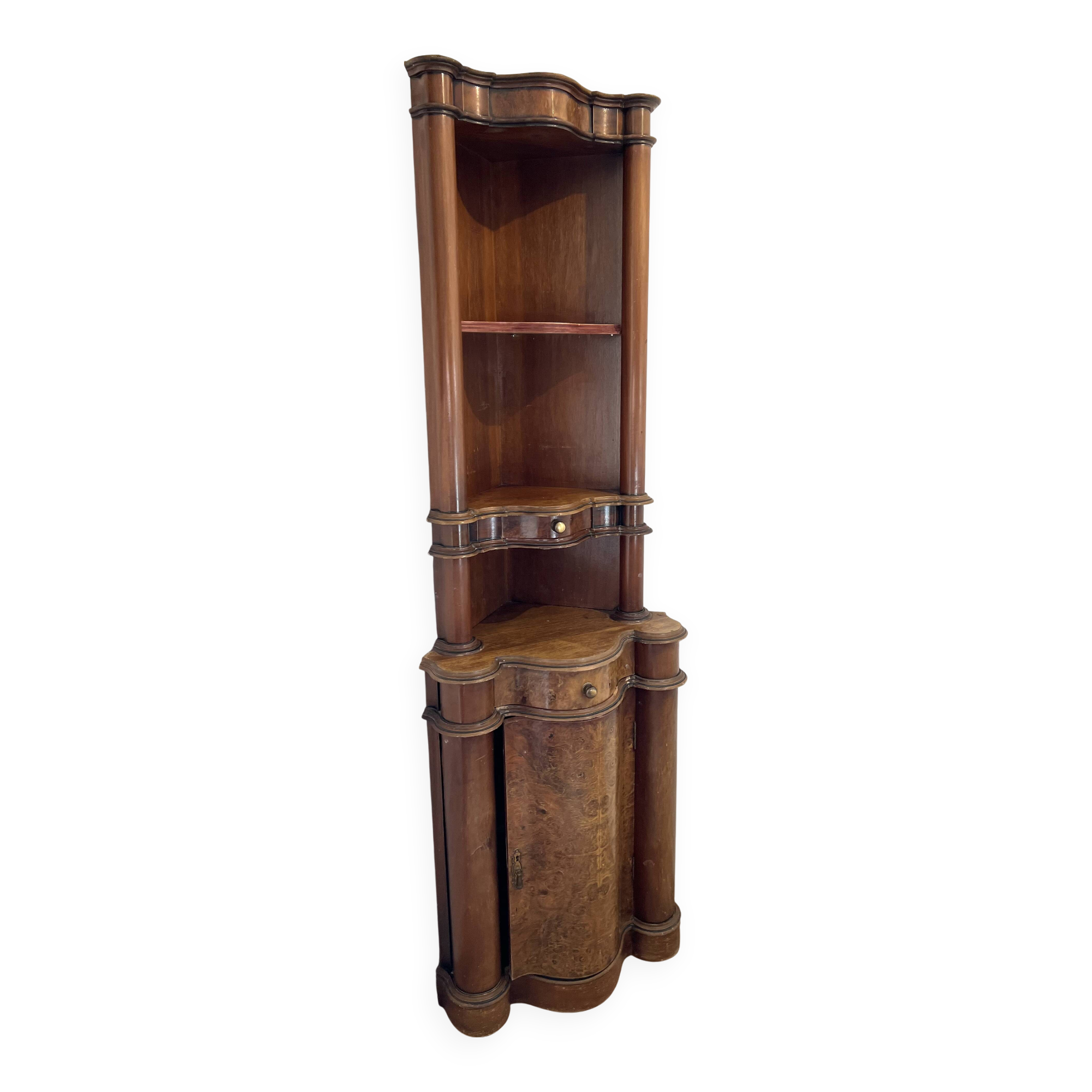 Corner cabinet in Burl Walnut