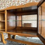 Buffet sideboard solid wood marble stone