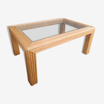 Glazed rattan/bamboo coffee table