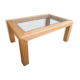 Glass coffee table in rattan/bamboo