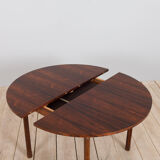Italian mid century round extension dining table in Rosewood by Stildomus