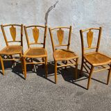 Set de 4 chaises bistrot vintage