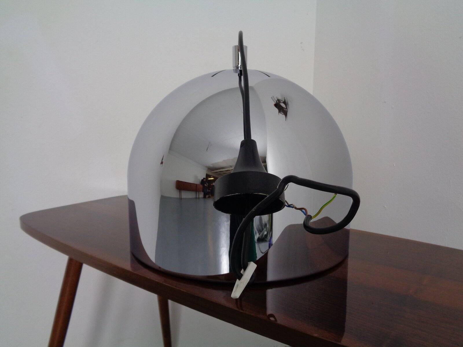 Large chrome-plated ceiling lamp from Staff, 1960s