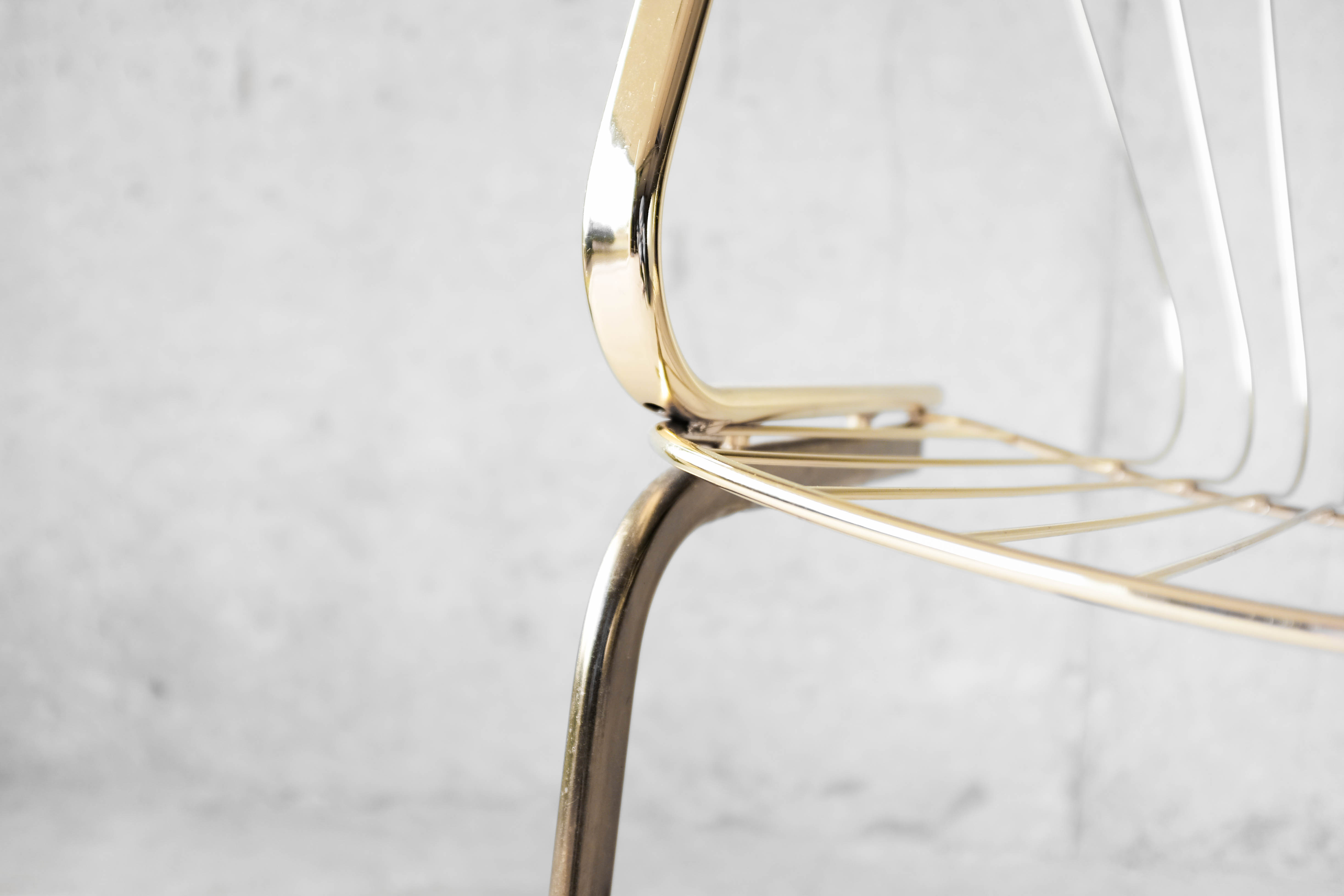 Golden metal armchair 70s