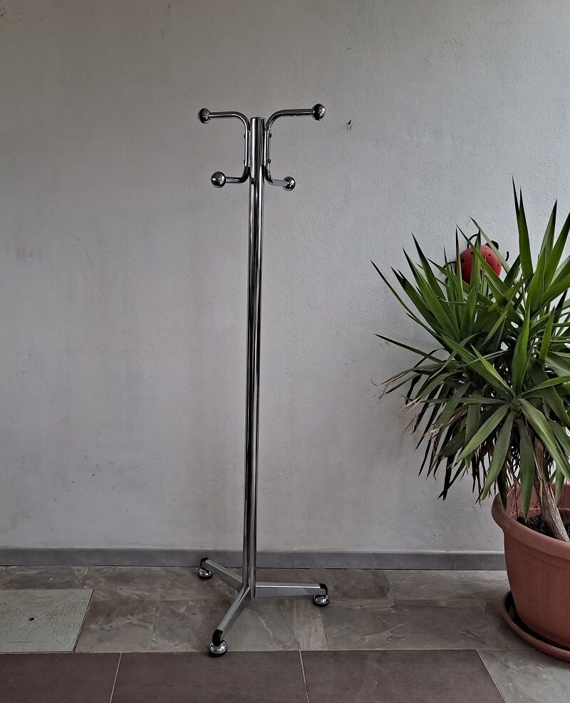 Mid Century Italian Modernist Chrome Coat Stand