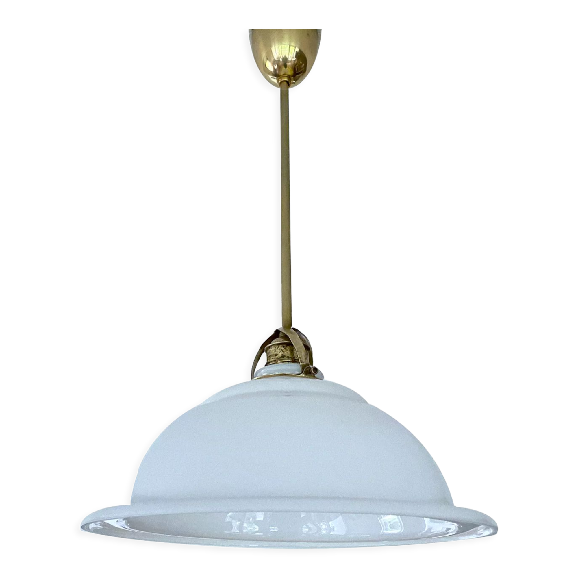 Art Deco pendant lamp, brass glass