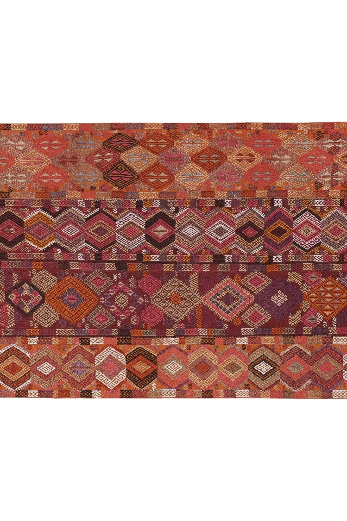 Vintage Turkish kilim, handwoven, 137x316 cm.