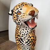 Leopard, Italian sculpture in glazed ceramic.