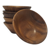 6 exotic wood bowls
