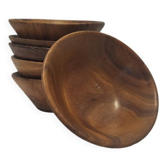 6 exotic wood bowls