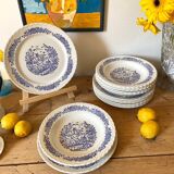 Set of 14 old earthenware plates