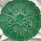 Round dish in Sarreguemines vine leaf slip