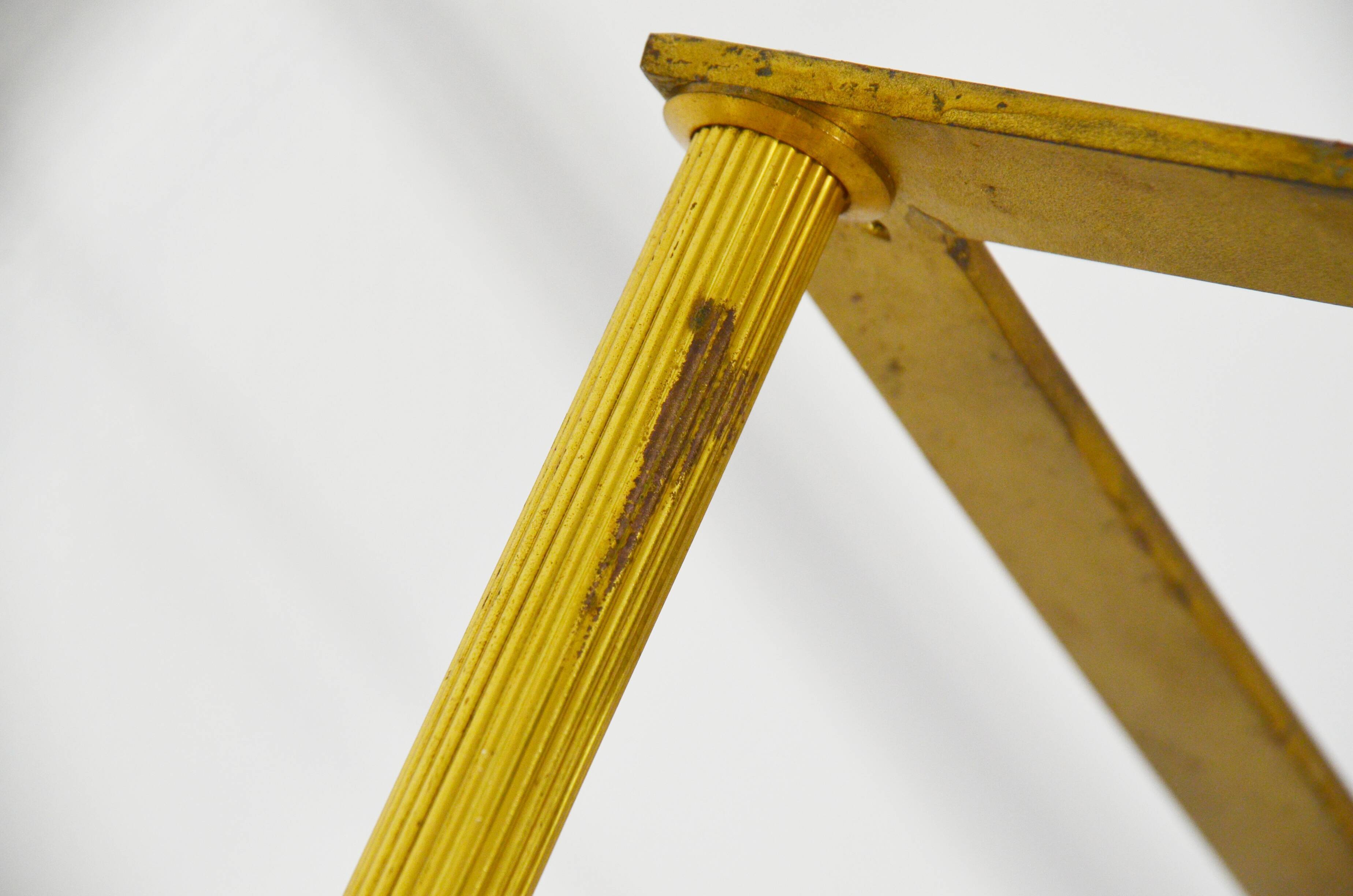 Coffee table marble unbleached and brass 60s