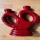 Set of 2 elegant Art Deco ceramic double candle holders