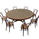 8 chaises et table en bois cintré, Empire Austro-Hongrois années 1900-1930