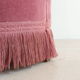 Fauteuil crapaud vintage en velours rose à franges, années 50/60