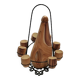 Liqueur service Vallauris ceramic faux wood