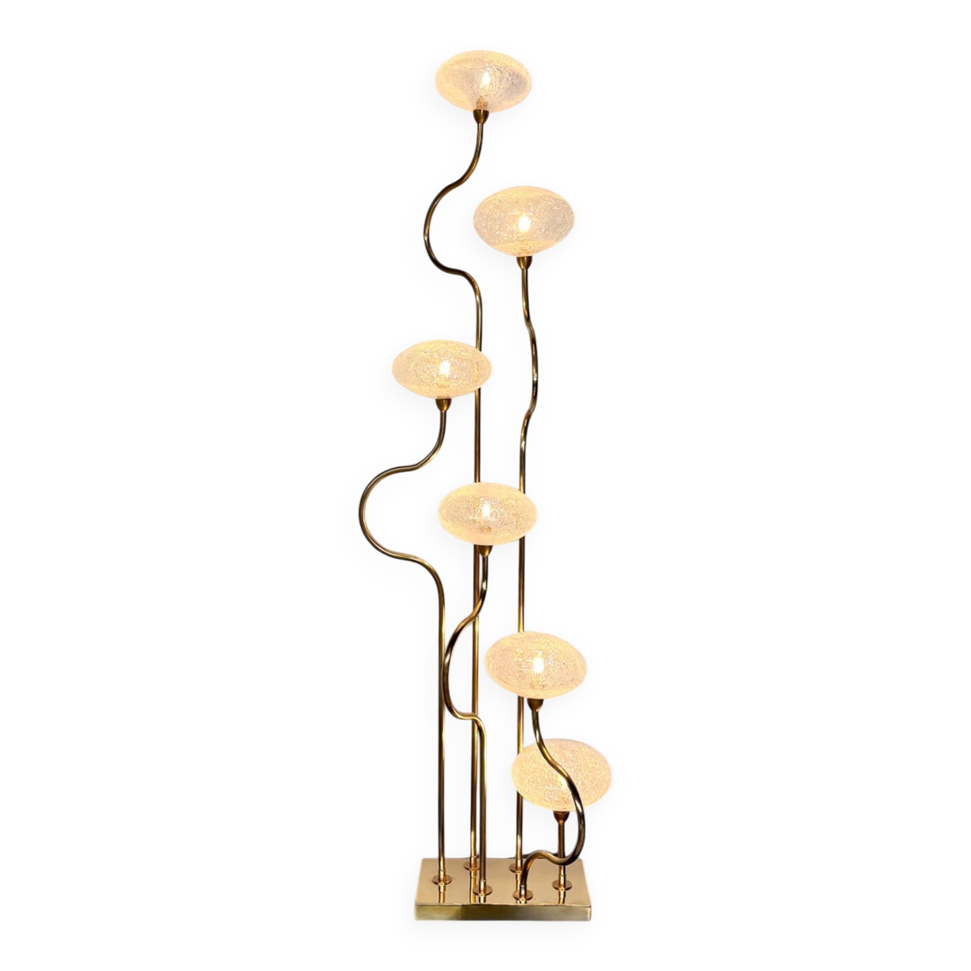Lampadaire en laiton et verre, Italie