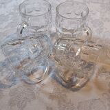 4 chopes/ verres à bière vintage