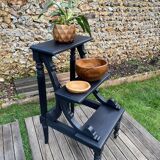 Old library stepladder in blackened wood