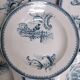 5 anciennes assiettes creuses Terre de fer rocaille faience pexonne