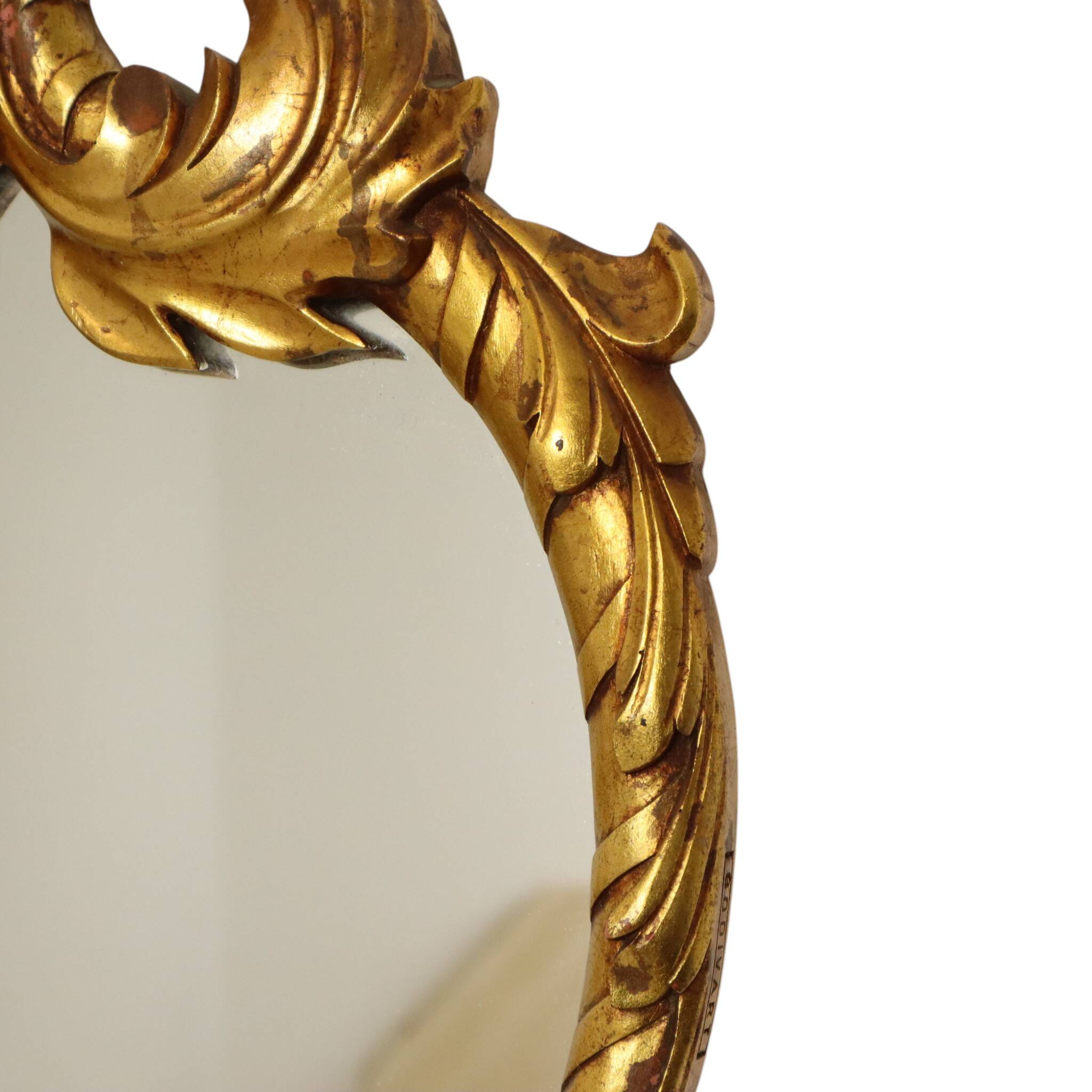 Classic Gold-Leaf Gilded Baroque Acanthus Mirror 45cm