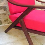 Pair of red scandinavian heater chairs