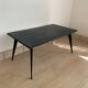 Table basse vintage métal et skai noir